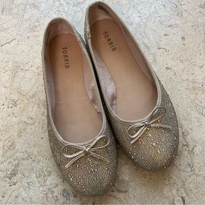 Embellished Ballet Flat Slip On Bow Extra Wide Size 12WW  Torrid